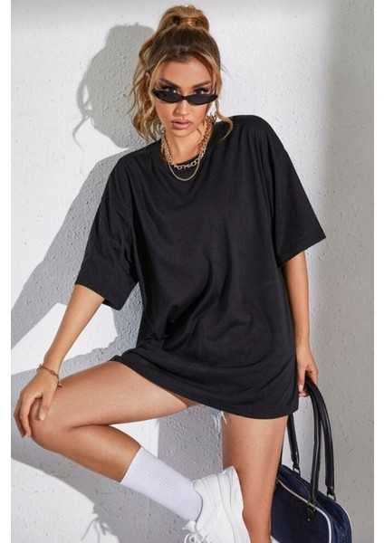 Kadın Bol Kesim Kısa Kollu Oversize T-Shirt fiyatları