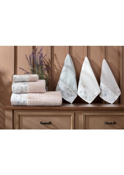 Lion Penye Bordür Kumaşlı 3 Parça Banyo Seti - Somon fiyatları