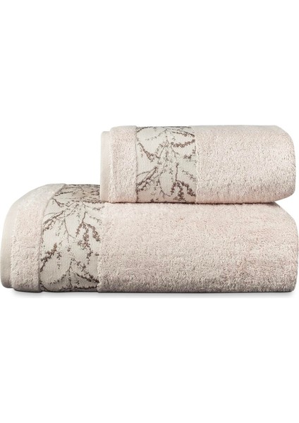 Milena Bambu 2'li Banyo Havlu Seti (50*90+70*140) - Pudra