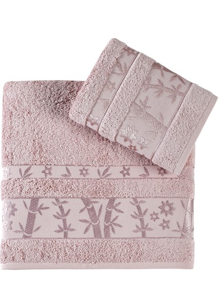 Elit Pastel Bambu 2'li Banyo Havlu Seti (50*90+70*140) - Lila