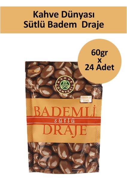 Sütlü Badem Draje 60 gr x 24 Adet