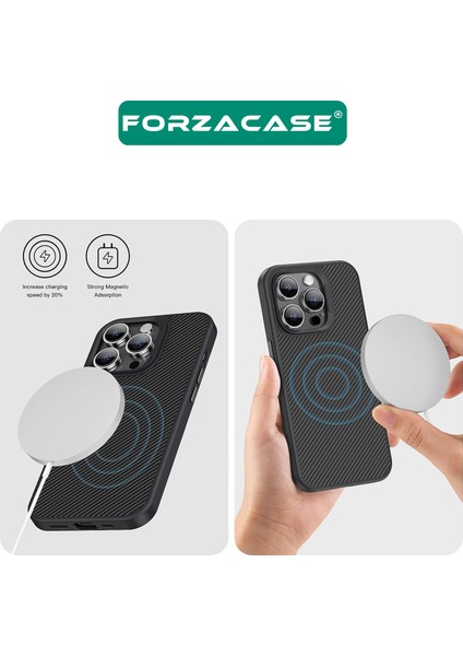 iPhone 15 Pro ile Uyumlu Spectra Serisi Magsafe Özellikli Karbon Fiber Görünümlü Kılıf