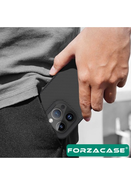 iPhone 15 Pro ile Uyumlu Spectra Serisi Magsafe Özellikli Karbon Fiber Görünümlü Kılıf