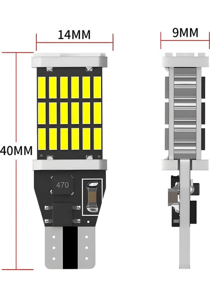 T10 W5W 45 Ledli Park Plaka Tavan Bagaj Aydınlatma Ledi