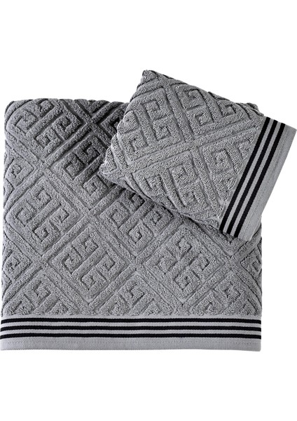 Costa Pamuk 2'li Banyo Havlu Seti (50*90+70*140 - Gri