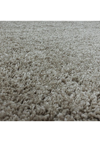 Carpettex Halı Yuvarlak Halı Yumuşak Yüksek Havlı 30 mm Shaggy Salon Halısı Düz Gümüş Boz Toprak Renkli