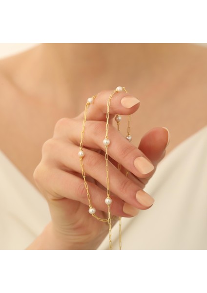 925 Ayar Gümüş Creamrose Tatlısu Incisi Kolye-5mm indirimleri