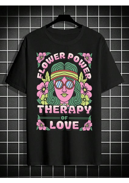 Comfort Siyah Bol Kesim Baskılı %100 Pamuk T-Shirt fırsatları