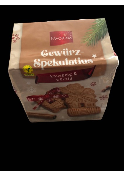 Zencefilli Tarçınlı Alman Vegan Bisküvileri Gewürz Spekulatius fiyatları