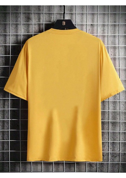 Baskılı Oversize Sarı T-Shirt