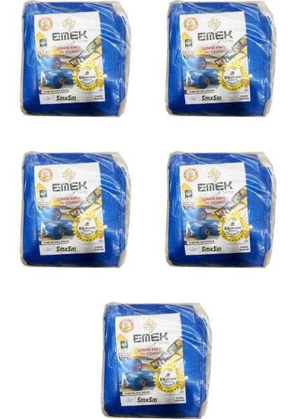 Çadır Kumaşı Branda Tente Uv Güneşlik Gölgelik Koruma Yağmur Su Geçirmez - 5x5 Metre - 5 Paket