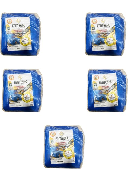 Çadır Kumaşı Branda Tente Uv Güneşlik Gölgelik Koruma Yağmur Su Geçirmez - 5x6 Metre - 5 Paket