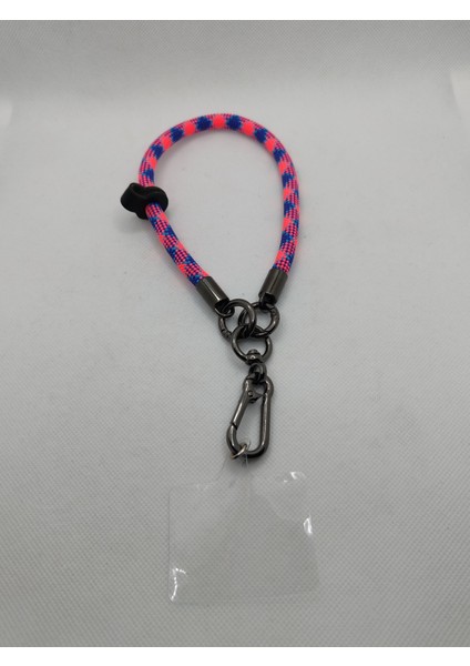 Örgülü Telefon Bileklik Askı Ipi 20 cm Pembe Renk