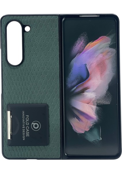 Samsung Galaxy Z Fold 5 Uyumlu Suni Deri Arka Koruma Kılıf