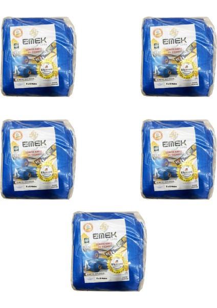 Çadır Kumaşı Branda Tente Uv Güneşlik Gölgelik Koruma Yağmur Su Geçirmez - 5x8 Metre - 5 Paket