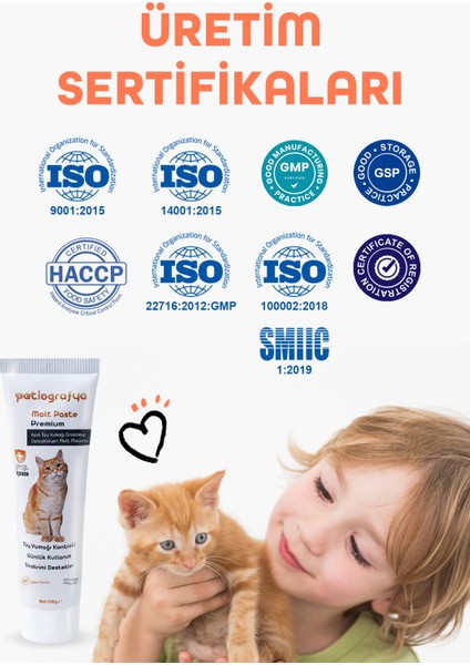 Premium Malt Paste 100.GR Kedi Tüy Yumağı Önlemeyi Destekleyen Malt Macun