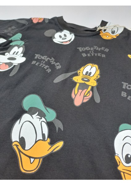 Şort T-Shirt Together Baskılı Disney Karakterli Cepli Erkek Yazlık Takım fırsatları
