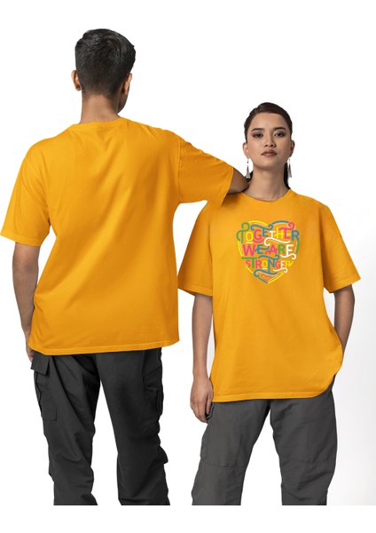 Unisex Oversize Tshirt Together Baskılı