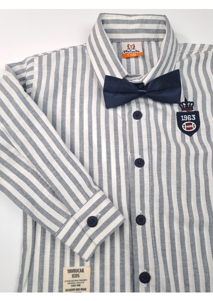 Erkek Çocuk Kot Pantolon Gömlek Papyon Çizgili Gömlek Likralı Kot fırsatları