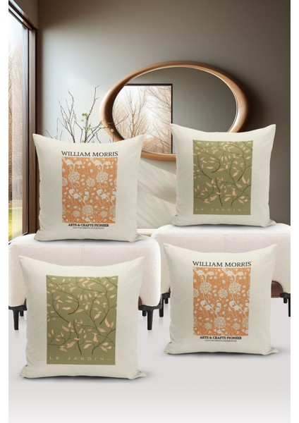 Sanat Serisi Çift Tarafı Dijital Baskılı 4'lü Kırlent Kılıfı Seti (Art Cover Set)