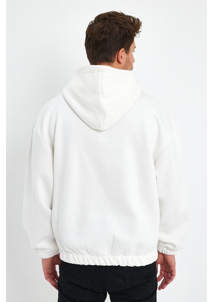 Beyaz Hoodie, Oversize Sweatshirt, Erkek Hoodie, Kanguru Cep Kapüşonlu modelleri