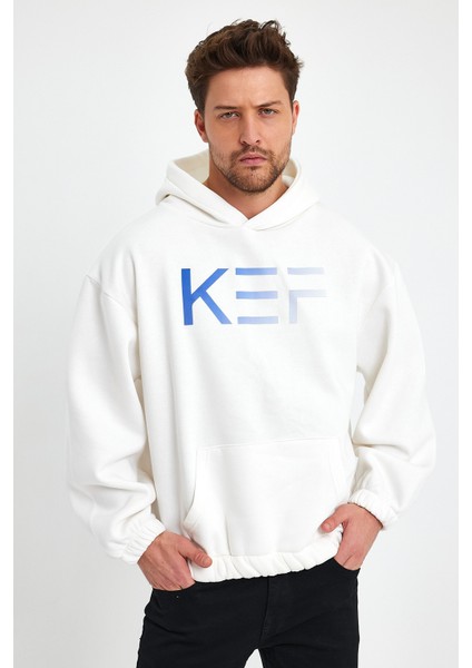 Beyaz Hoodie, Oversize Sweatshirt, Erkek Hoodie, Kanguru Cep Kapüşonlu fırsatları