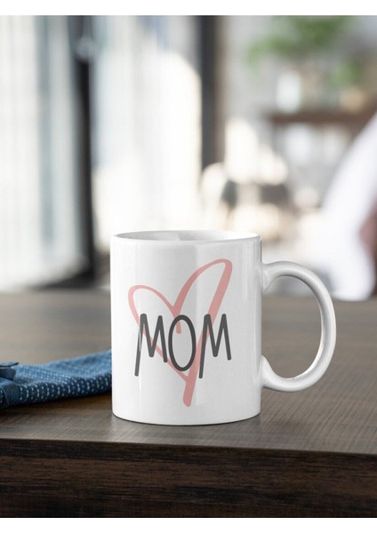 Mom Anne 2 Yazı Baskılı Kupa Beyaz