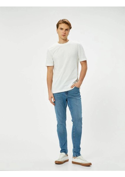 4SAM40057ND Koton Mıchael Erkek Jean Pantolon Açık Indigo