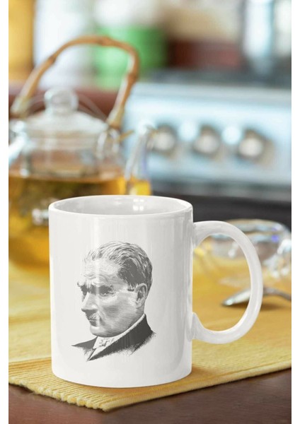 Atatürk Baskılı Porselen Kupa Bardak