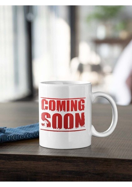 Coming Soon Yazı Baskılı Beyaz Kupa