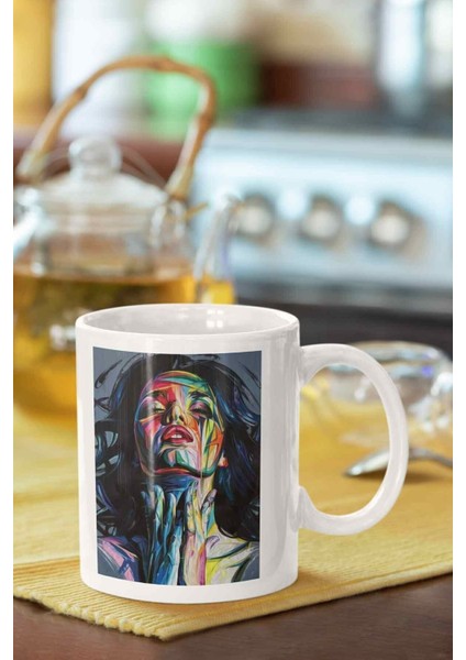 Yağlı Boya Portre Baskılı Porselen Kupa Bardak