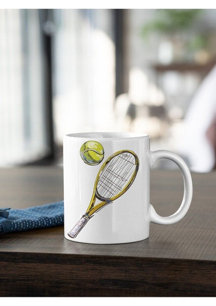 Tenis Serisi 2 Raket ve Top Baskılı Kupa
