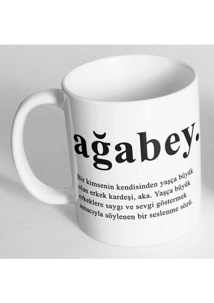 Ağabey Kelime Anlamı Baskılı Kupa Bardak