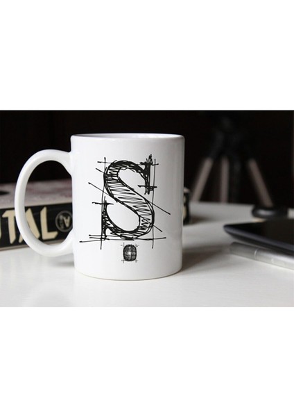 Özel Çizim Ş Harfli Porselen Kupa Tfshr-22