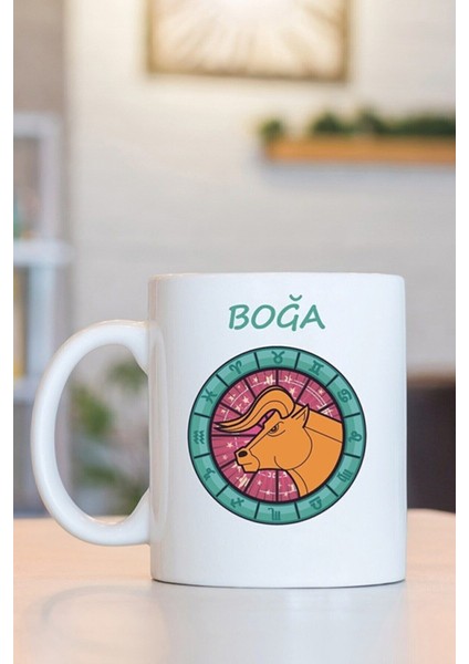 Boğa Burcu Kupa Bardak - Baskılı Bardak - Hediyelik Bardak- Burçlar