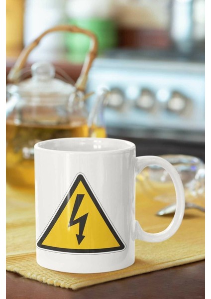 Şimşek Baskılı Porselen Kupa Bardak