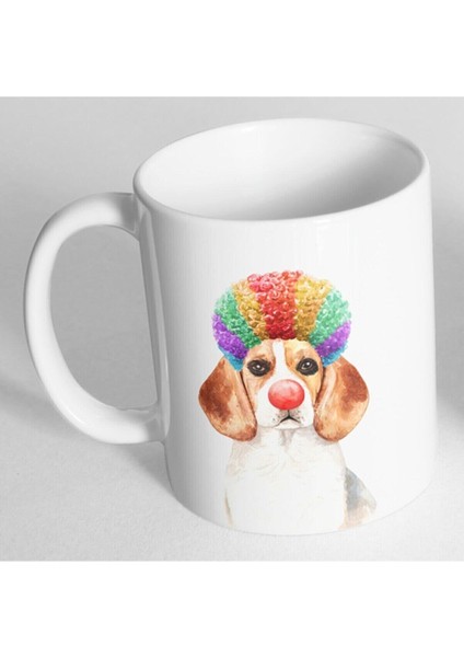 Beagle Palyaço Baskılı Kupa Bardak