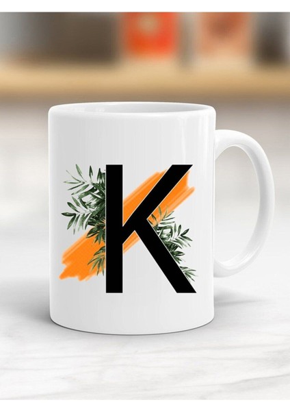K Harfi Baskılı Kupa Bardak - Resimli Kupa Bardak - Hediyelik Bardak - Bardak Baskı