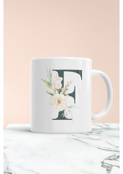 F Harf Baskılı Spring Koleksiyon Kupa Bardak