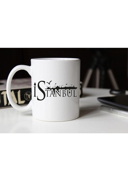 Tipografik Istanbul Yazılı Porselen Kupa Tfsh-12