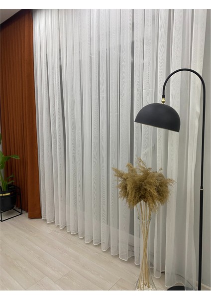 Orkide 1. Kalite Düz Tül Perde 1/3 Sık Pileli Ekru Renk modelleri