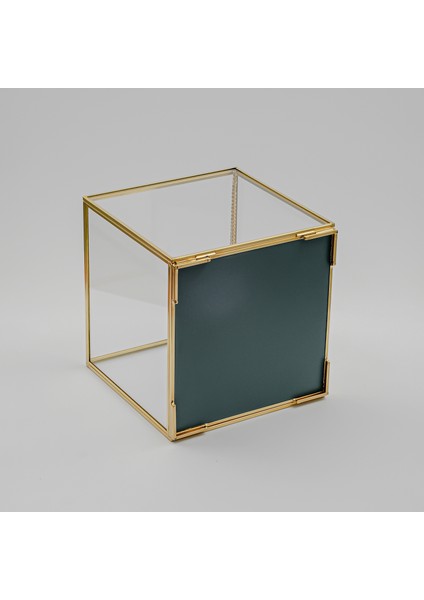 20X20X20CM Pirinç Cam Kutu Takı Aksesuar Organizer Çikolata Fotoğraf Kutusu Masaüstü Özel Duvar Askı Aparatlı Duvar Tipi Vitrin modelleri
