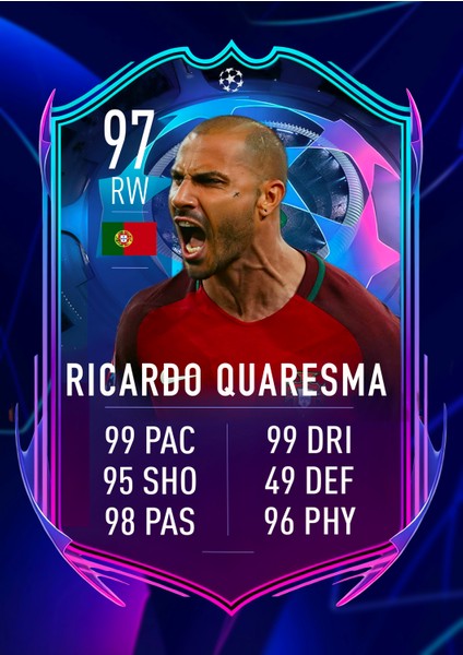 512 Art Design Ricardo Quaresma Fut Card Temalı Duvar Poster 30X42 cm Çerçevesiz Poster