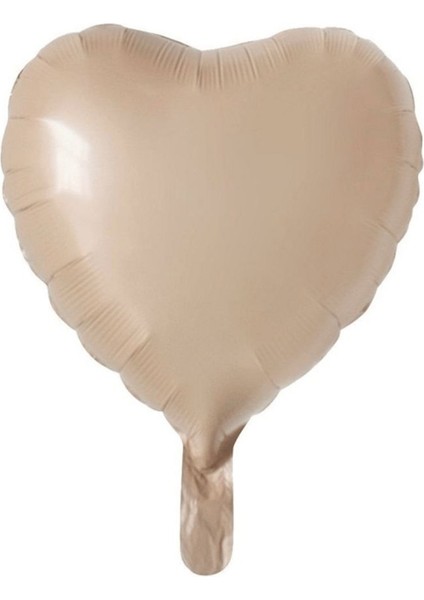 Retro Bej Renk Kalp Folyo Balon