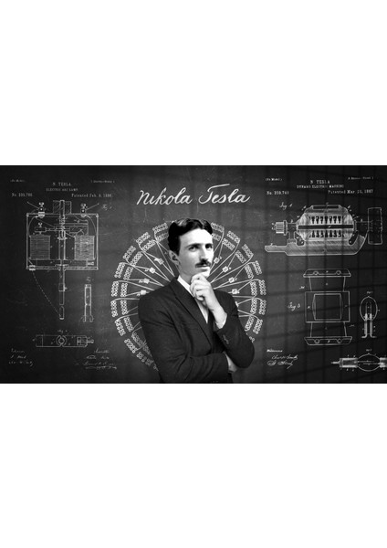 Nicola Tesla Tasarım 30X42 cm Çerçevesiz Poster