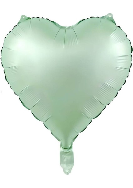Retro Su Yeşili Kalp Folyo Balon 1 Adet