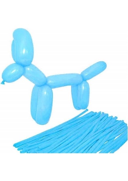 Mavi Renk Sosis Balon 12 Adet
