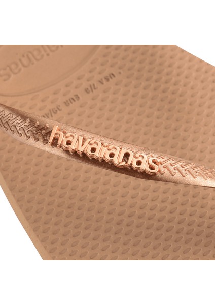 Hav. Square Logo Metallıc Rose Gold/rose Gold 41/42 Kadin Pembe Terlik 4148257-5282