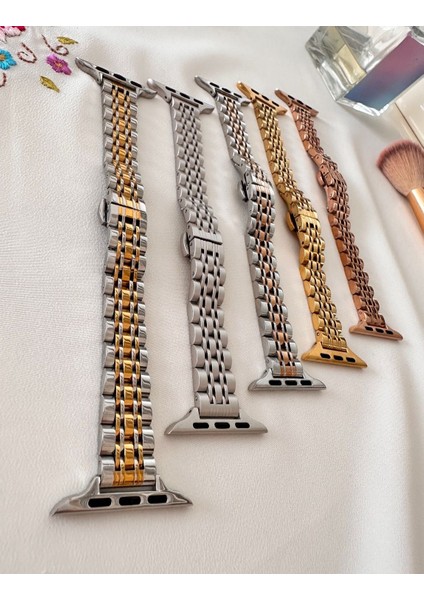 Apple Watch Uyumlu Slim Rose Gold Çelik Kordon 38-40-41 mm fiyatları