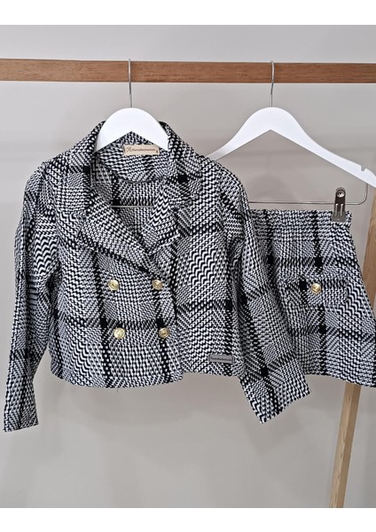 Kız Çocuk Kruvaze Etekli Takım Etek Ceket